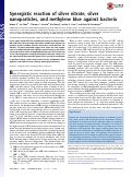 Cover page: Synergistic reaction of silver nitrate, silver nanoparticles, and methylene blue against bacteria