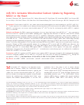 Cover page: miR-181c Activates Mitochondrial Calcium Uptake by Regulating MICU1 in the Heart.