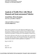 Cover page: Analysis of Traffic Flow with Mixed Manual and Semi-automated Vehicles