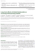 Cover page: Long-term effects of inhaled budesonide on screening-detected lung nodules