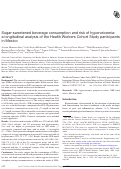 Cover page: Sugar-sweetened beverage consumption and risk of hyperuricemia: a longitudinal analysis of the Health Workers Cohort Study participants in Mexico