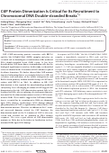 Cover page: CtIP Protein Dimerization Is Critical for Its Recruitment to Chromosomal DNA Double-stranded Breaks*