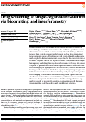 Cover page: Drug screening at single-organoid resolution via bioprinting and interferometry