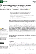 Cover page: The Impact of a Ketogenic Diet on Late-Stage Pancreatic Carcinogenesis in Mice: Efficacy and Safety Studies