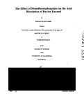 Cover page: The effect of monofluorophosphate on the acid dissolution of bovine enamel