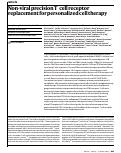 Cover page: Non-viral precision T cell receptor replacement for personalized cell therapy