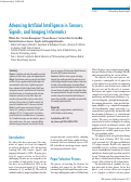 Cover page: Advancing Artificial Intelligence in Sensors, Signals, and Imaging Informatics