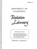 Cover page: CROSS SECTIONS OF ANTIPROTONS IN HYDROGEN, BERYLLIUM, CARBON, AND LEAD