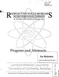 Cover page: Radioactive Nuclear Beams, The First International Conference