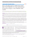 Cover page: Role of Gut Microbiota in Statin-Associated New-Onset Diabetes-A Cross-Sectional and Prospective Analysis of the FINRISK 2002 Cohort.