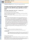 Cover page: Lee Fatigue And Energy Scales: exploring aspects of validity in a sample of women with HIV using an application of a Rasch model.