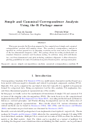 Cover page: Simple and Canonical Correspondence Analysis Using the R Package anacor