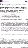 Cover page: Production of IFNβ by Conventional Dendritic Cells after Stimulation with Viral Compounds and IFNβ-Independent IFNAR1-Signaling Pathways are Associated with Aggravation of Polymicrobial Sepsis