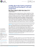 Cover page: A bulky glycocalyx fosters metastasis formation by promoting G1 cell cycle progression