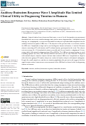 Cover page: Auditory Brainstem Response Wave I Amplitude Has Limited Clinical Utility in Diagnosing Tinnitus in Humans