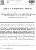 Cover page: A model for the oceanic mass balance of rhenium and implications for the extent of Proterozoic ocean anoxia