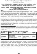 Cover page: Implementation of Emergency Medical Text Classifier for syndromic surveillance.