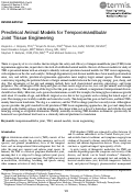 Cover page: Preclinical Animal Models for Temporomandibular Joint Tissue Engineering