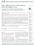 Cover page: Expert opinion on the use of contraception in people with multiple sclerosis.