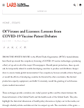Cover page of Of Viruses and Licenses: Lessons from COVID-19 Vaccine Patent Debates