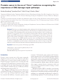 Cover page: Prostate cancer in the era of "Omic" medicine: recognizing the importance of DNA damage repair pathways.