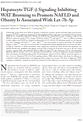 Cover page: Hepatocyte TGF‐β Signaling Inhibiting WAT Browning to Promote NAFLD and Obesity Is Associated With Let‐7b‐5p