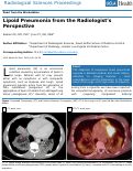 Cover page: Lipoid Pneumonia from the Radiologist’s Perspective