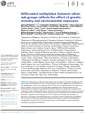 Cover page: Differential methylation between ethnic sub-groups reflects the effect of genetic ancestry and environmental exposures