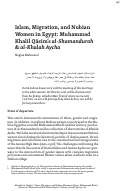 Cover page: Islam, Migration, and Nubian Women in Egypt: Muhammad Khalil Qasim's al-Shamandurah &amp; al-Khalah Aycha