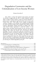 Cover page: Degradation Ceremonies and the Criminalization of Low-Income Women