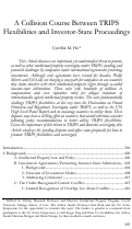 Cover page: A Collision Course Between TRIPS Flexibilities and Investor-State Proceedings