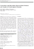 Cover page: Concordance and Discordance Between Brain Perfusion and Atrophy in Frontotemporal Dementia