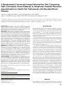 Cover page: A Randomized Community-based Intervention Trial Comparing Faith Community Nurse Referrals to Telephone-Assisted Physician Appointments for Health Fair Participants with Elevated Blood Pressure