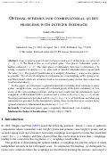 Cover page: Optimal schemes for combinatorial query problems with integer feedback