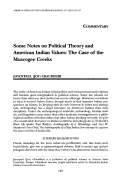 Cover page: Some Notes on Political Theory and American Indian Values: The Case of the Muscogee Creeks