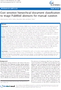 Cover page: Cost sensitive hierarchical document classification to triage PubMed abstracts for manual curation