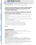 Cover page: Transfer learning for predicting conversion from mild cognitive impairment to dementia of Alzheimer's type based on a three-dimensional convolutional neural network