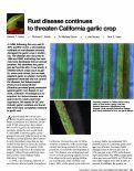 Cover page: Rust disease continues to threaten California garlic crop