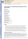 Cover page: Cultural Dynamics and Marital Relationship Quality in Mexican-Origin Families