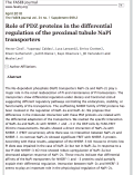 Cover page: Role of PDZ proteins in the differential regulation of the proximal tubule NaPi transporters