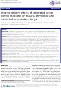 Cover page: Modest additive effects of integrated vector control measures on malaria prevalence and transmission in western Kenya