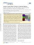 Cover page: Interface Limited Lithium Transport in Solid-State Batteries