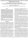 Cover page: Comparing Gated and Simple Recurrent Neural Network Architectures as Modelsof Human Sentence Processing