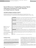 Cover page: Racial Differences in Hospital Stays among Patients Undergoing Craniotomy for Tumour Resection at a Single Academic Hospital