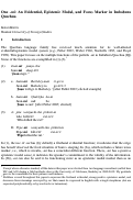 Cover page: One -<em>mi</em>: An Evidential, Epistemic Modal, and Focus Marker in Imbabura Quechua