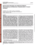 Cover page: Spinal opioid receptors and adenosine release: neurochemical and behavioral characterization of opioid subtypes.