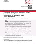 Cover page: Enhancing the Implementation of the Virtual Pediatric Trauma Center Using Practical, Robust, Implementation and Sustainability Model: A Mixed-Methods Study.