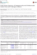 Cover page: Draft Genome Sequences of Gammaproteobacterial Methanotrophs Isolated from Lake Washington Sediment