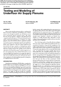 Cover page: Testing and modeling of underfloor air supply plenums