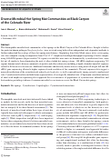 Cover page: Diverse Microbial Hot Spring Mat Communities at Black Canyon of the Colorado River.